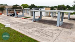 Renovated self-serve wash bays at Freddie’s Carwash as opening day approaches.