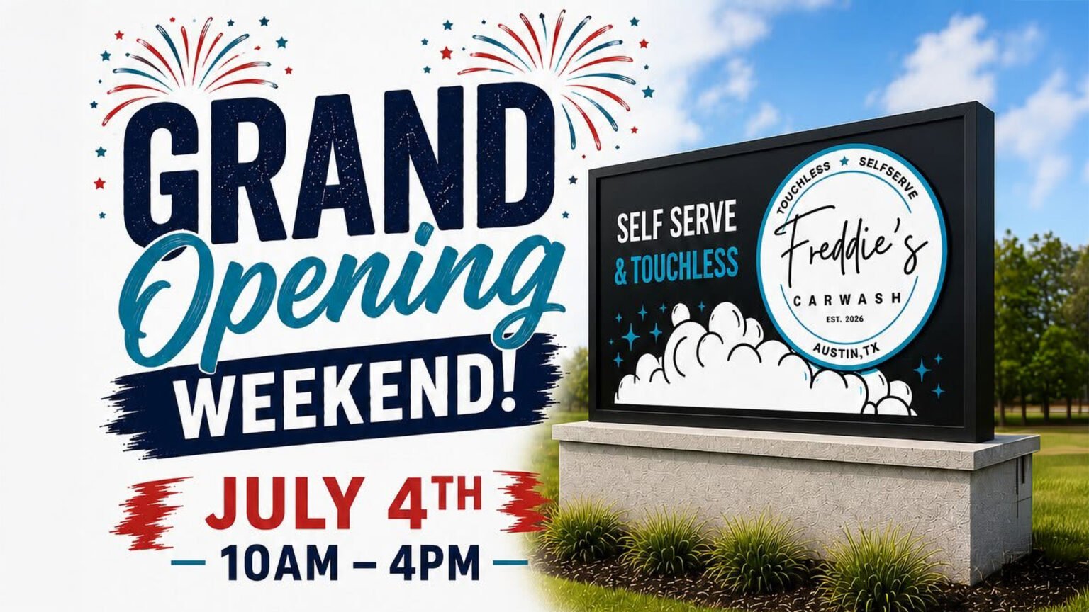 Freddie's Carwash preparing for grand opening.
